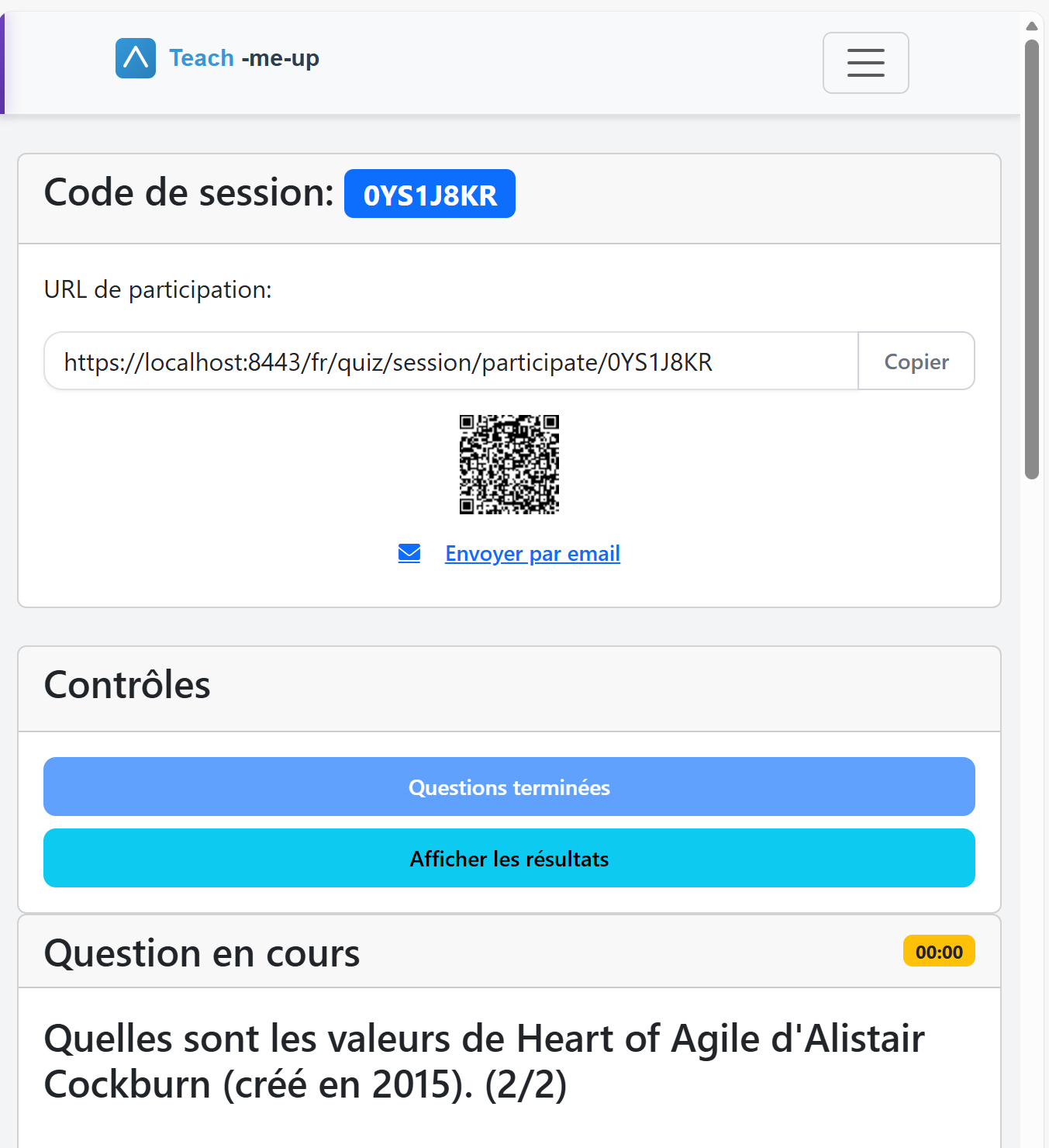 Animation d'une session